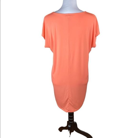 Carmen Marc Valvo Coral V-Neck Short Sleeve Tunic, Size M - Picture 2 of 6